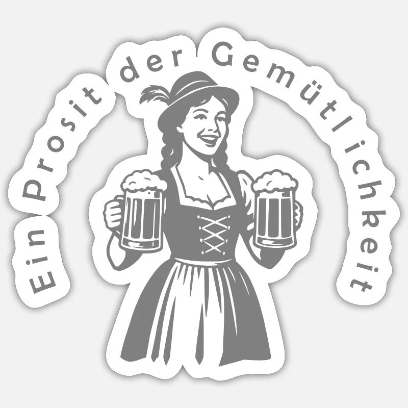 Ein Prosit der Gemütlichkeit - Sticker taille S (10 x 10 cm) - blanc mat