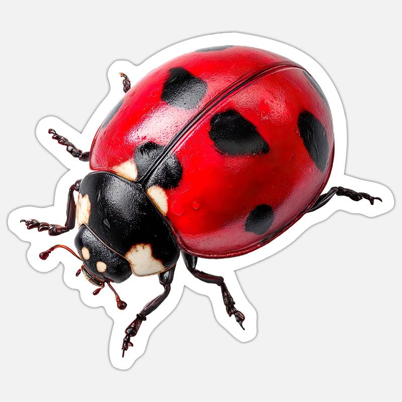 Ladybugs are also called ladybugs - Sticker size S (10 x 10 cm) - white matte