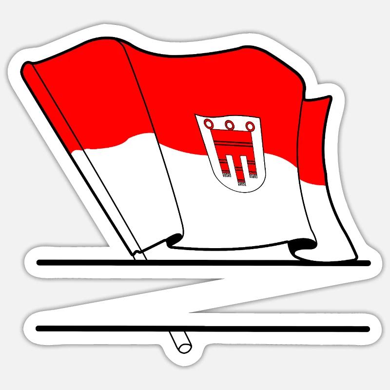 Vorarlberg Flag Namespace - Sticker size S (10 x 10 cm) - white matte