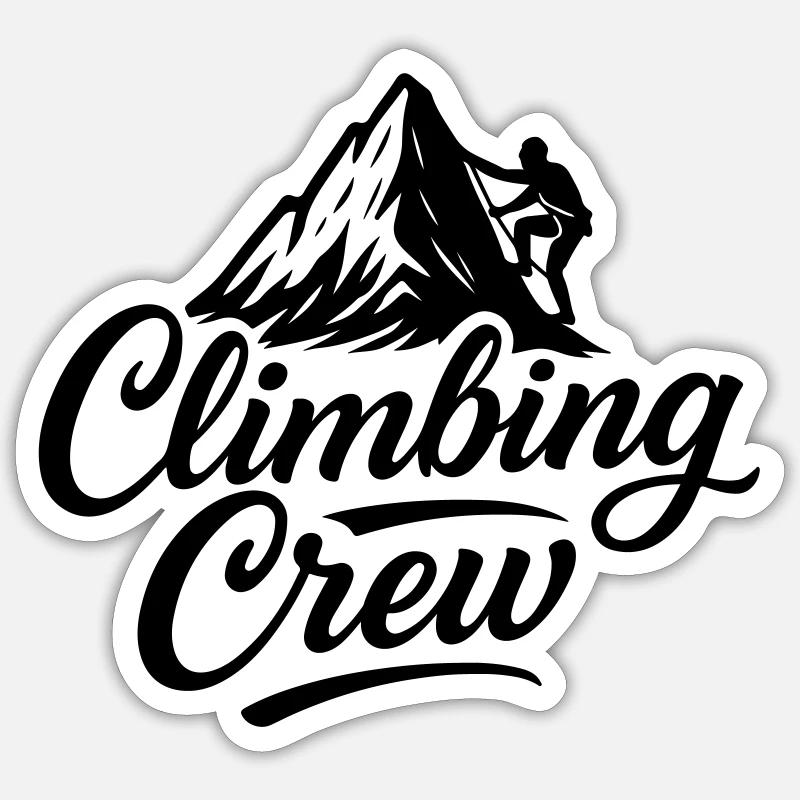 Klettern Crew Berge Bergsteigen - Sticker Größe S (10 x 10 cm) - Mattweiß