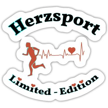 Heart sports - Sticker size S (10 x 10 cm) - white matte - Front
