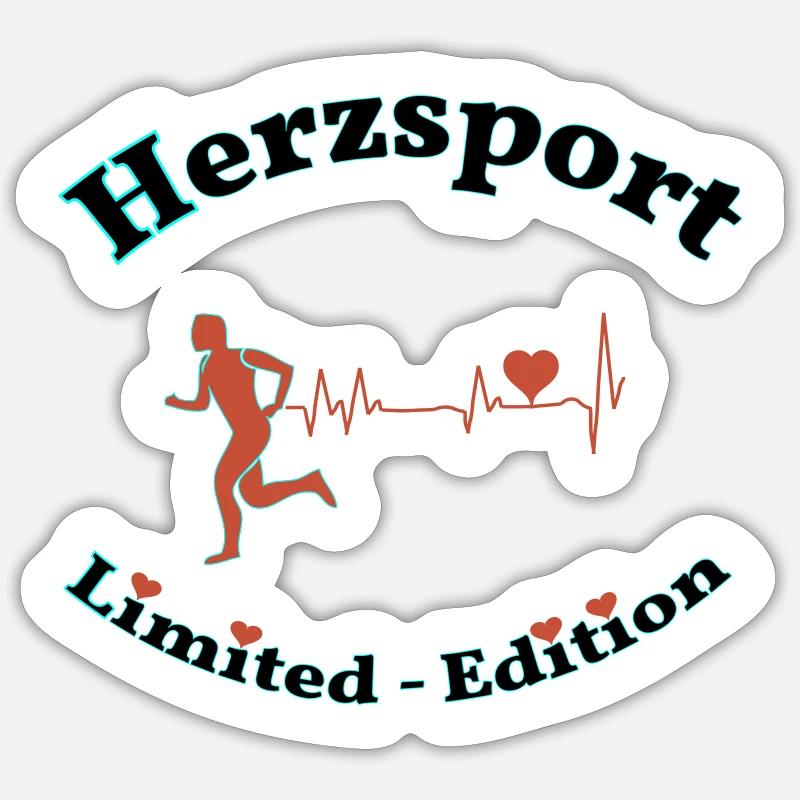 Herzsport - Sticker Größe S (10 x 10 cm) - Mattweiß