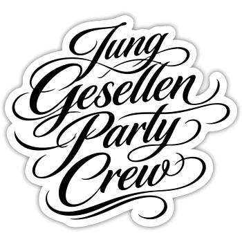 Junggesellen Party Crew Jga - Sticker Größe S (10 x 10 cm) - Mattweiß - Vorne