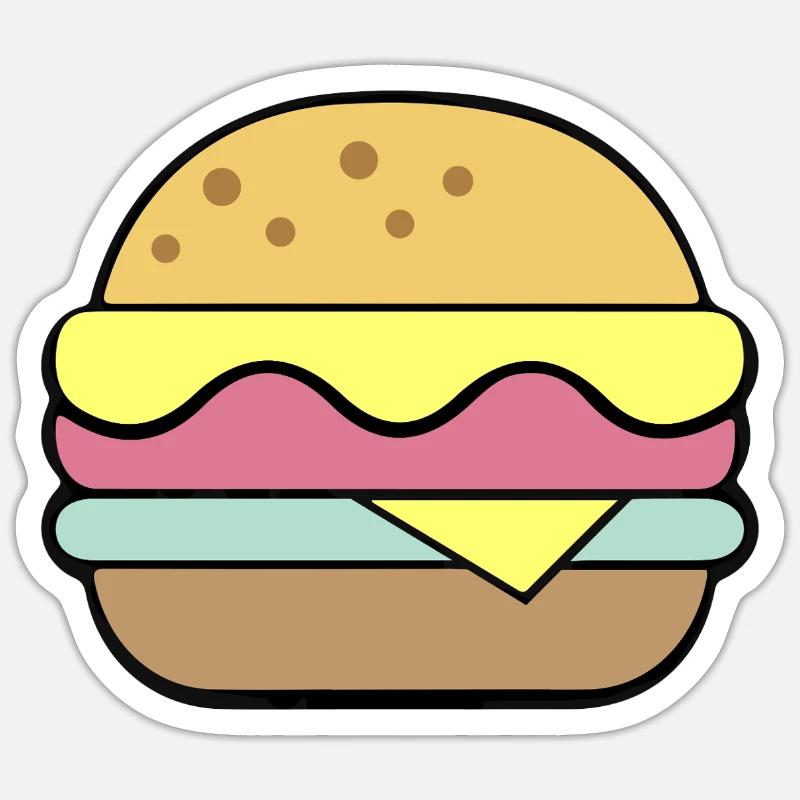 Cheeseburger | Restauration rapide Sticker taille S (10 x 10 cm)