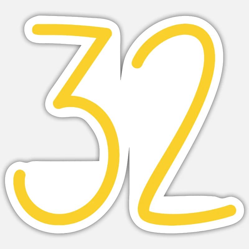32 - Sticker taille S (10 x 10 cm) - blanc mat