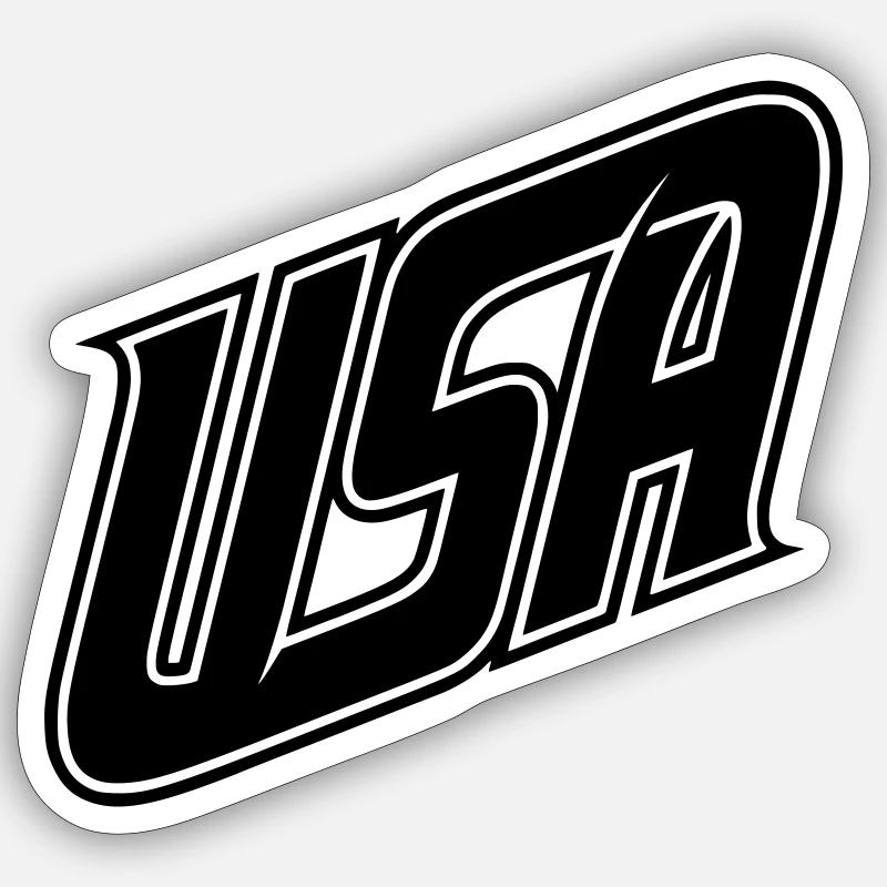USA  Logo - Farbe variabel - Sticker Größe S (10 x 10 cm) - Mattweiß