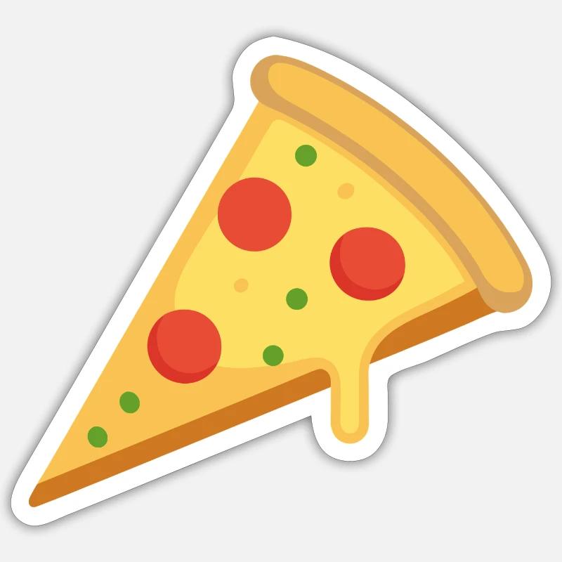 Pizzastück - Sticker Größe S (10 x 10 cm) - Mattweiß