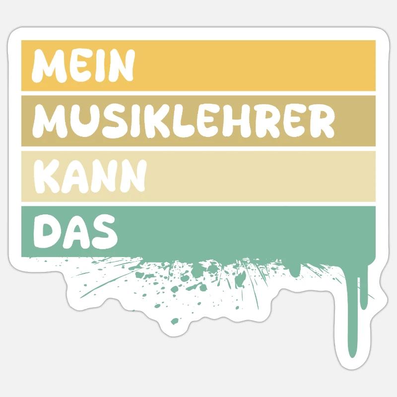 Profession : Professeur de musique - Sticker taille S (10 x 10 cm) - blanc mat