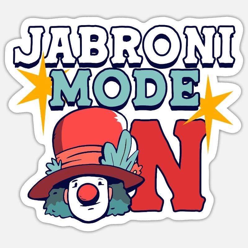 Mode Jabroni Activé - Sticker taille S (10 x 10 cm) - blanc mat