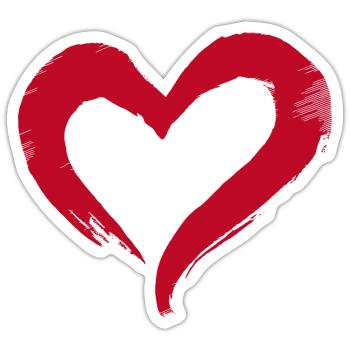 Herz - Sticker Größe S (10 x 10 cm) - Mattweiß - Vorne