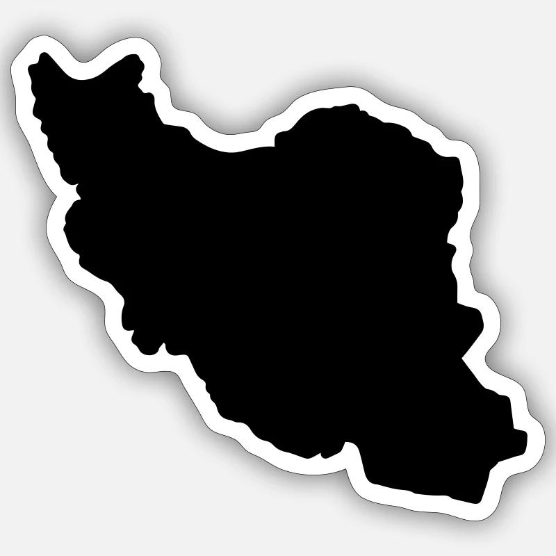 Iran Silhouette - Sticker Größe S (10 x 10 cm) - Mattweiß
