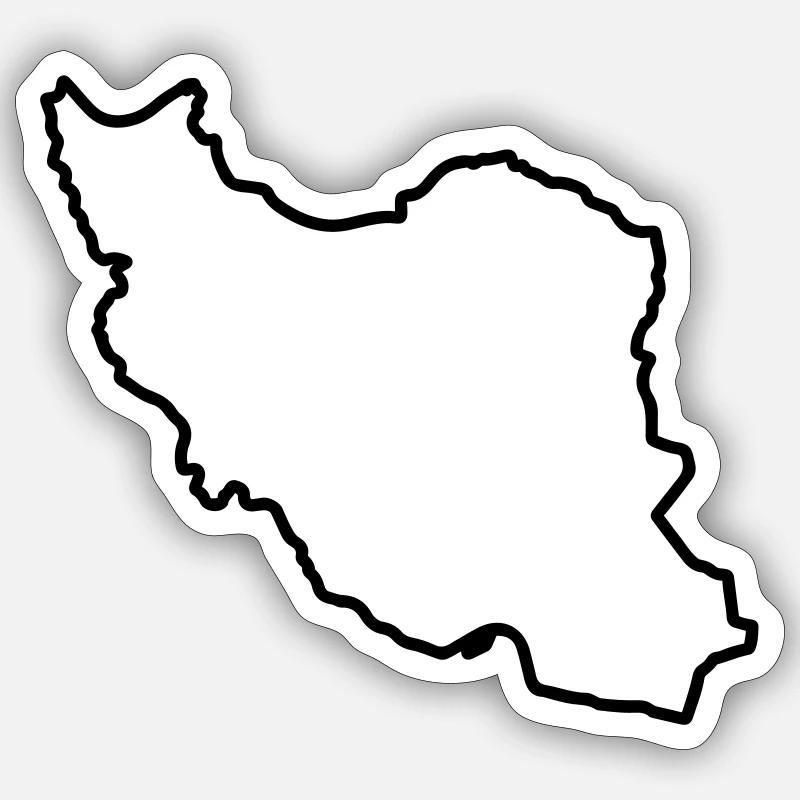 Iran Map Silhouette Persia - Sticker size S (10 x 10 cm) - white matte