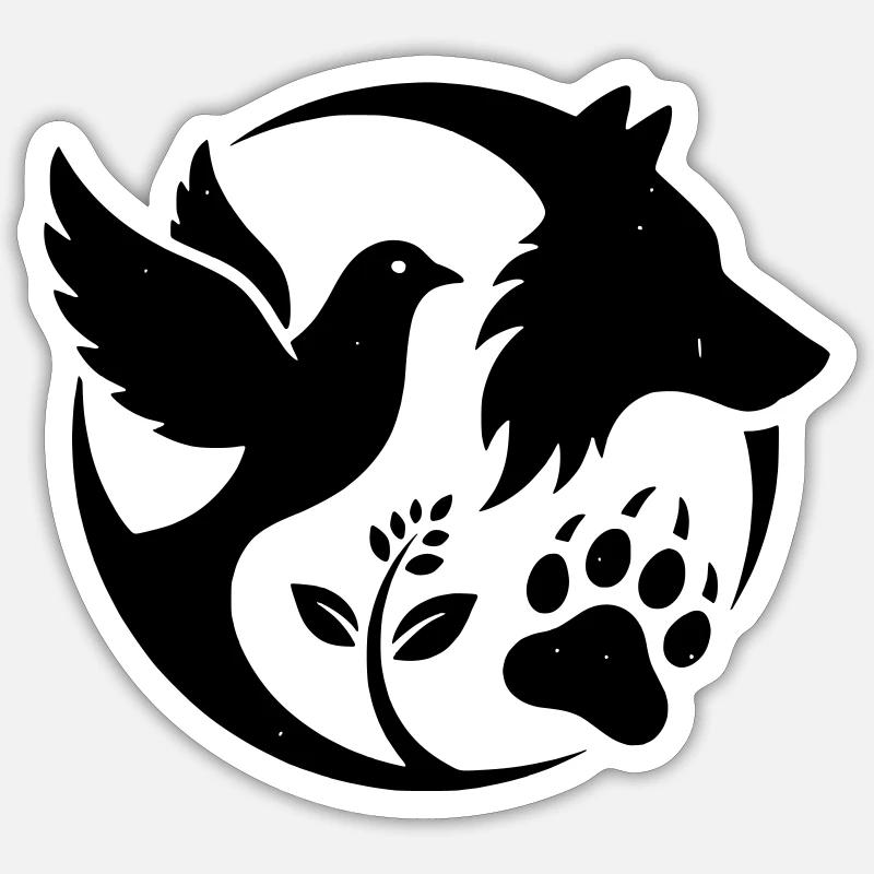 Tierschutzlogo - Sticker Größe S (10 x 10 cm) - Mattweiß