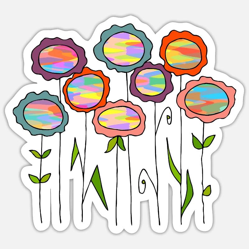 Blumen - Sticker Größe S (10 x 10 cm) - Mattweiß