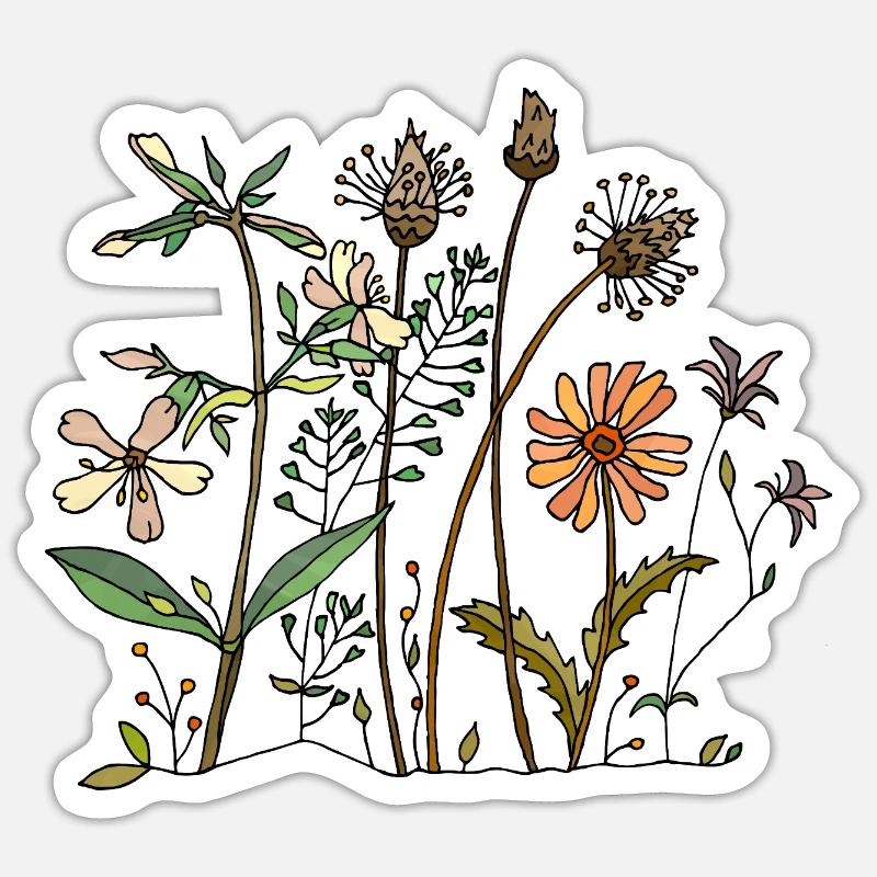 Fleur - Sticker taille S (10 x 10 cm) - blanc mat