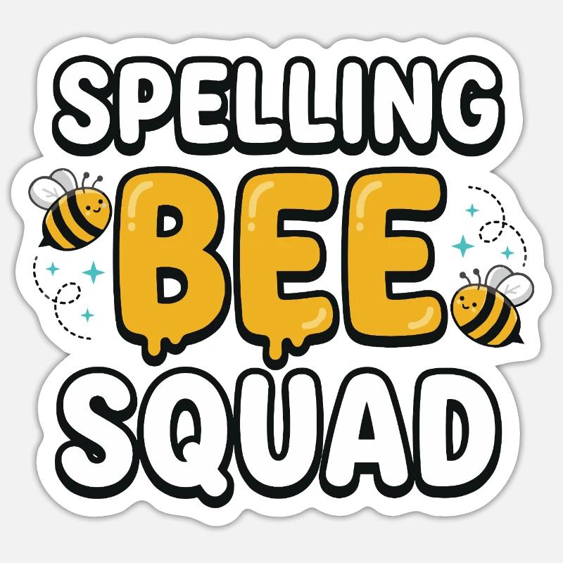Spelling Bee Squad Cute Bee Team Sticker Größe S (10 x 10 cm)