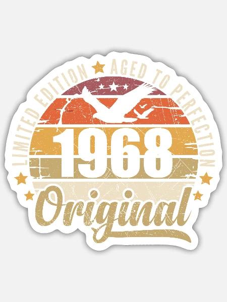 Geburtstagsgeschenk 1968 1968 Original 1968 - Sticker Größe S (10 x 10 cm) - Mattweiß