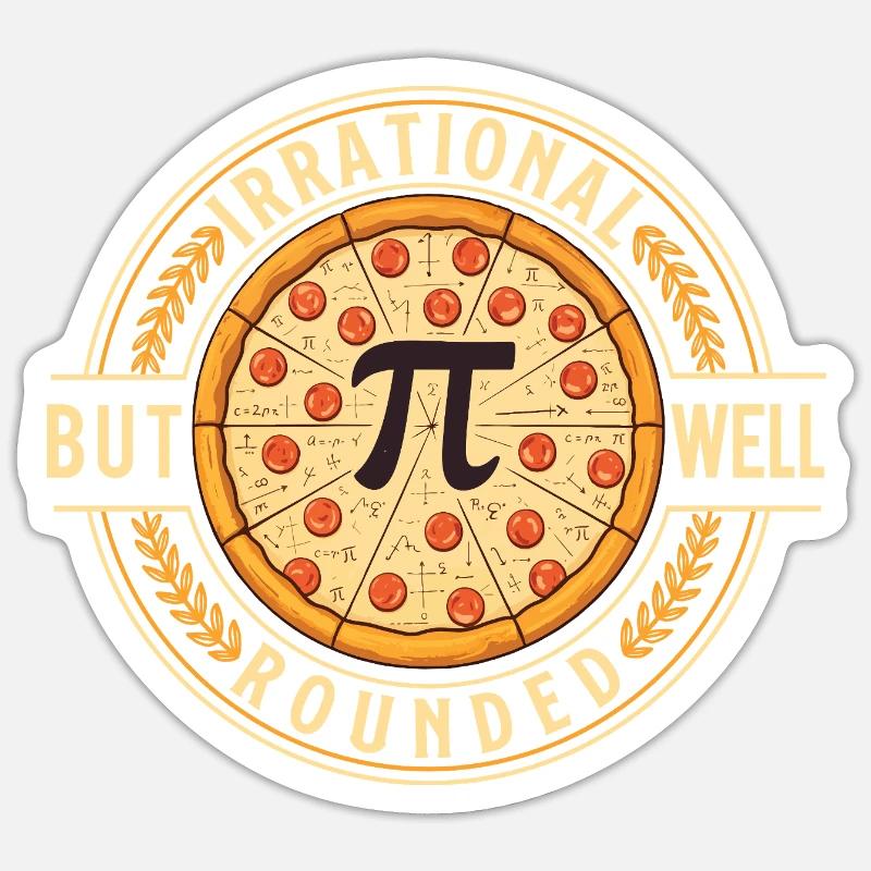 Irrational But Well Rounded Pi Day Math Nerd Sticker size S (10 x 10 cm)
