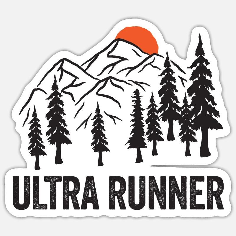 Coureur d’ultra - Sticker taille S (10 x 10 cm) - blanc mat
