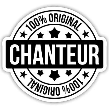 Chanteur – musique scène passion voix performance  - Sticker taille S (10 x 10 cm) - blanc mat - Devant