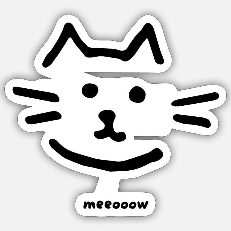 Conception propre de Cat Meow Sticker taille S (10 x 10 cm)