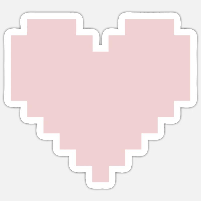 Pixel Pink Herz - Sticker Größe S (10 x 10 cm) - Mattweiß