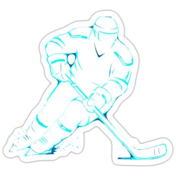Eishockey Junge Spieler Geschenk - Sticker Größe S (10 x 10 cm) - Mattweiß - Vorne