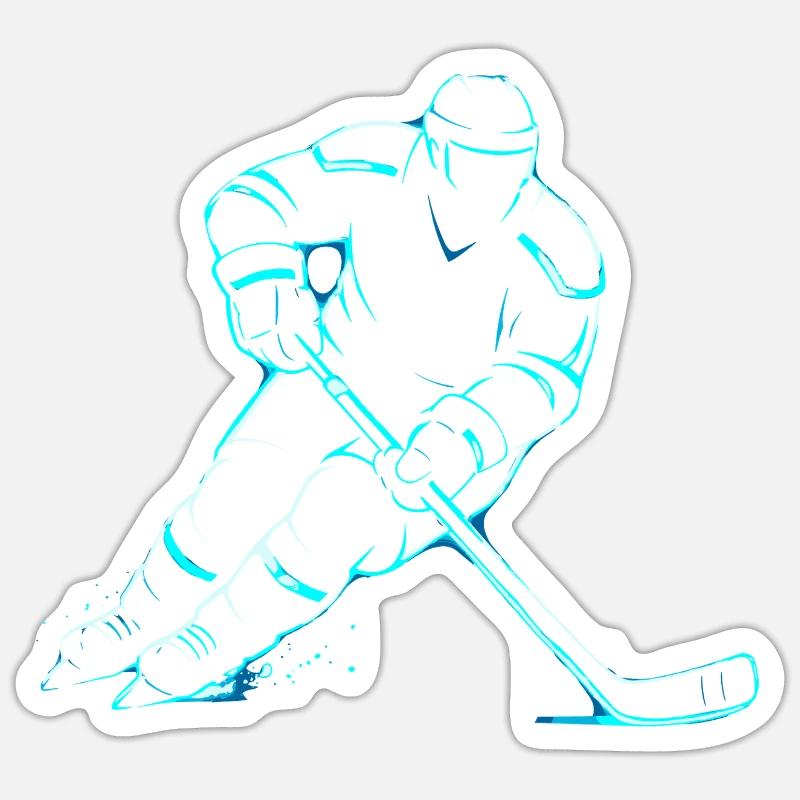 Eishockey Junge Spieler Geschenk - Sticker size S (10 x 10 cm) - white matte