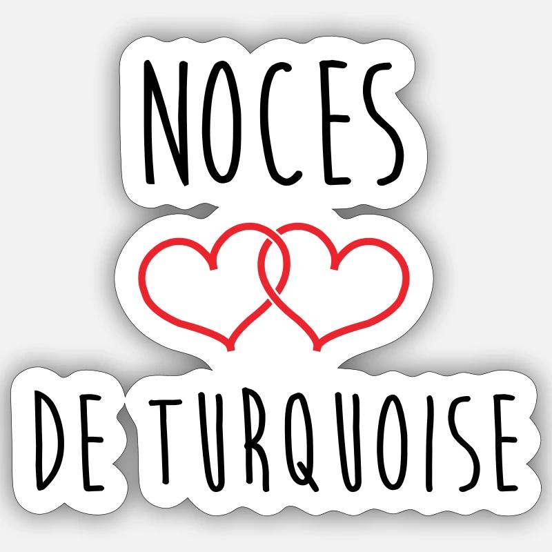 Türkis Hochzeit 18 Jahre Ehe Sticker Größe S (10 x 10 cm)