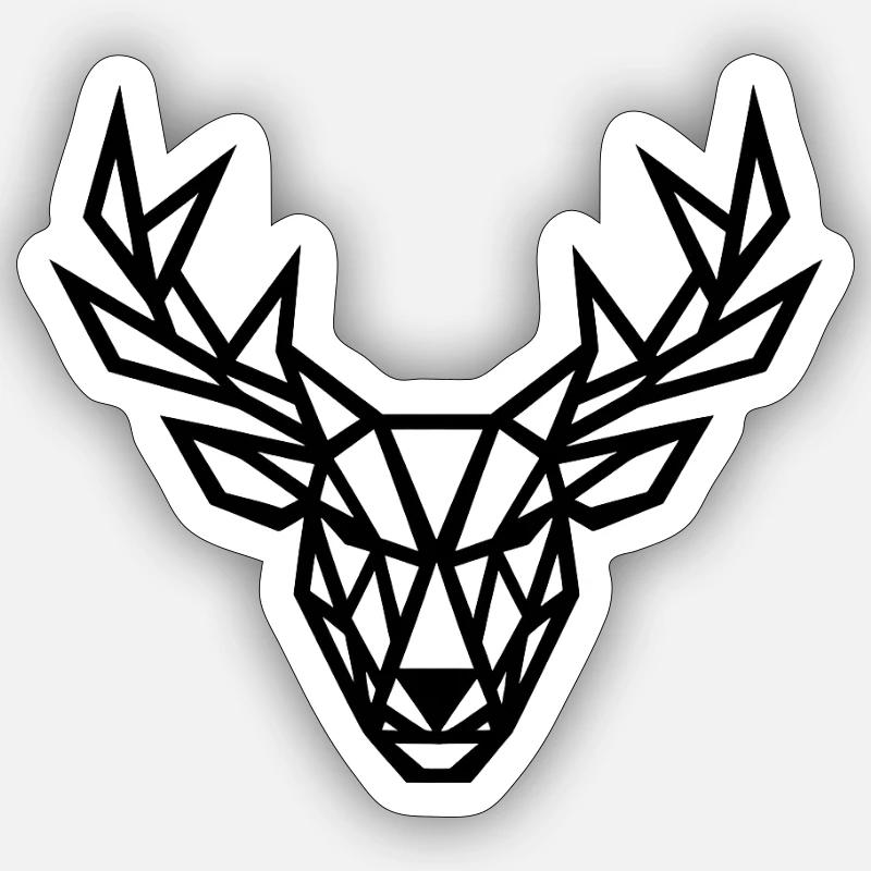 Firts deer Geometry - Sticker size S (10 x 10 cm) - white matte