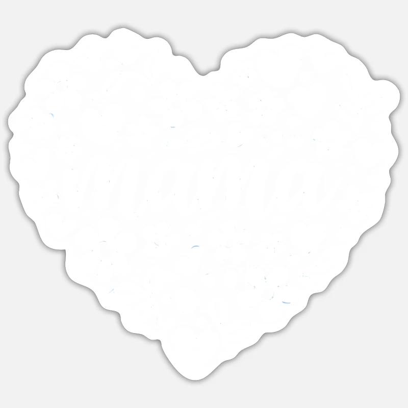 Mama Herzblume Schrift - Sticker Größe S (10 x 10 cm) - Mattweiß