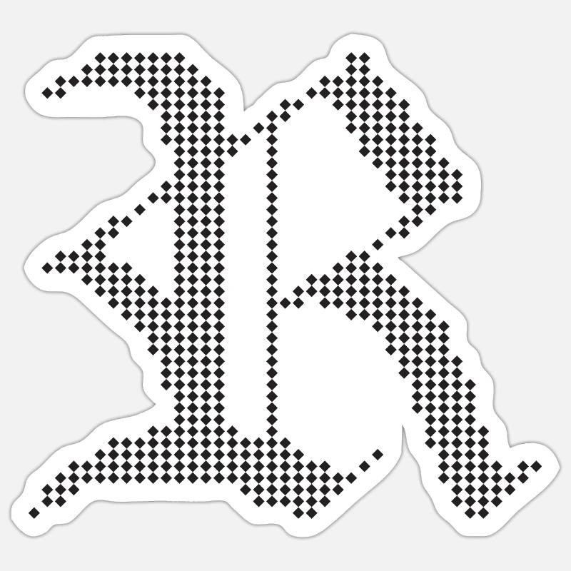 Conception typographique de lettres gothiques R Sticker taille S (10 x 10 cm)