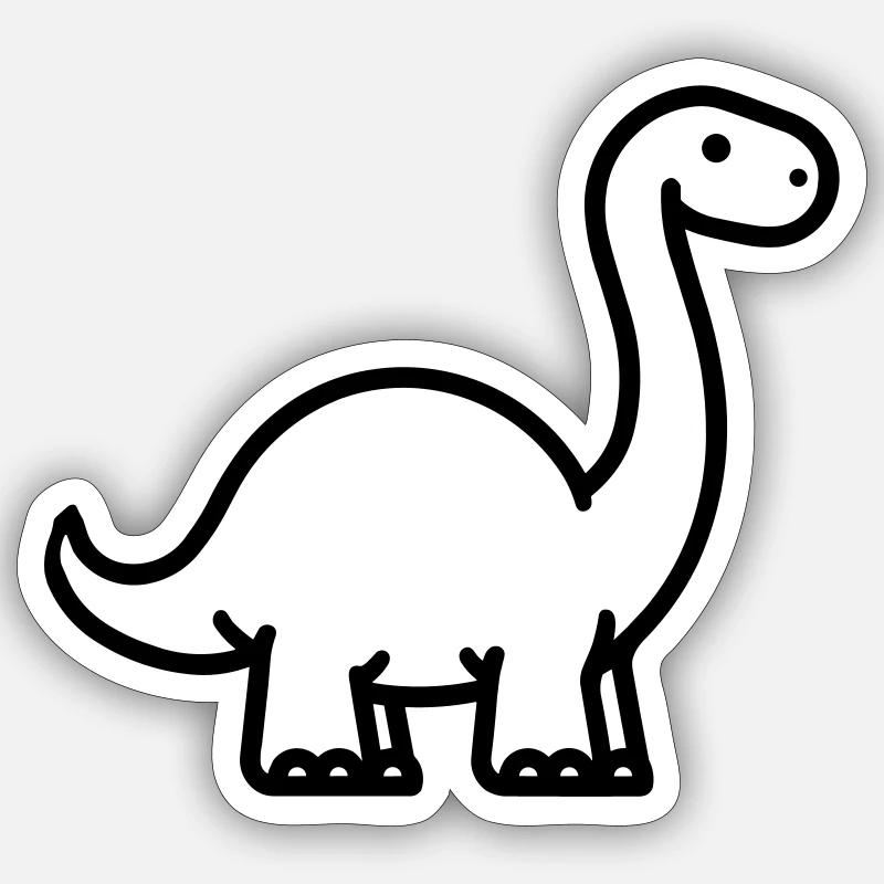 Brontosaurus - Sticker Größe S (10 x 10 cm) - Mattweiß