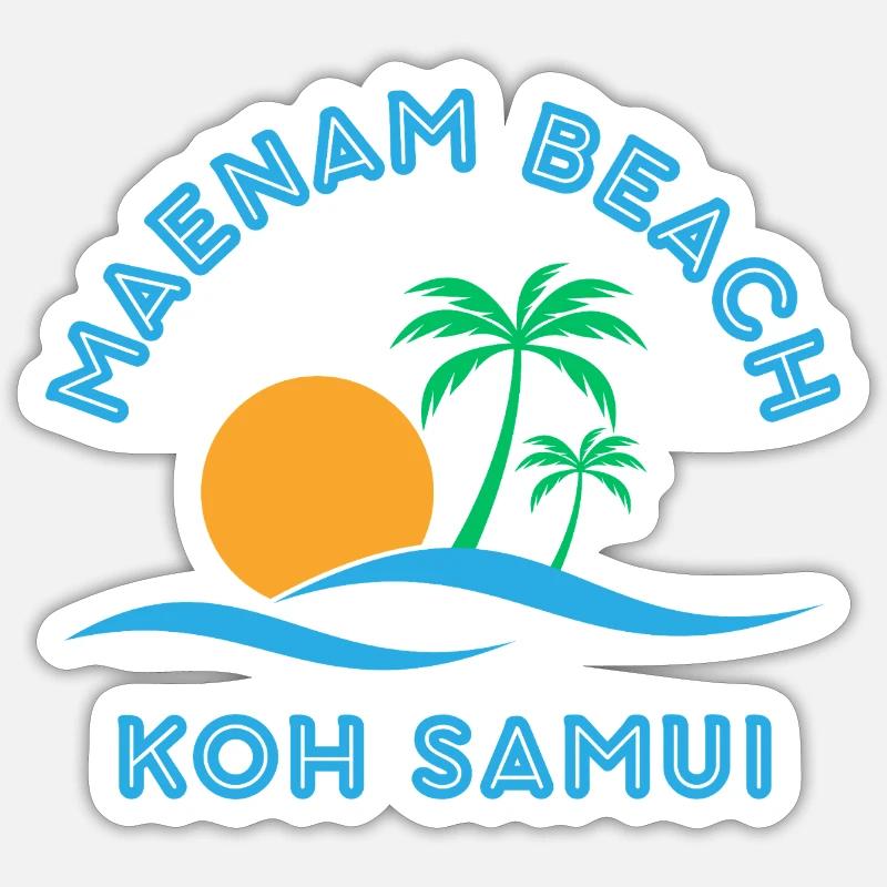 Mae Nam Beach Koh Samui - Sticker size S (10 x 10 cm) - white matte
