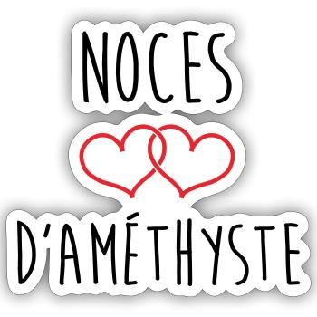 Amethyst Wedding 48 Years of Marriage - Sticker size S (10 x 10 cm) - white matte - Front