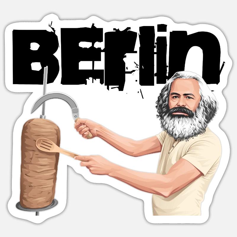 Berlin Döner Marx - Sticker Größe S (10 x 10 cm) - Mattweiß