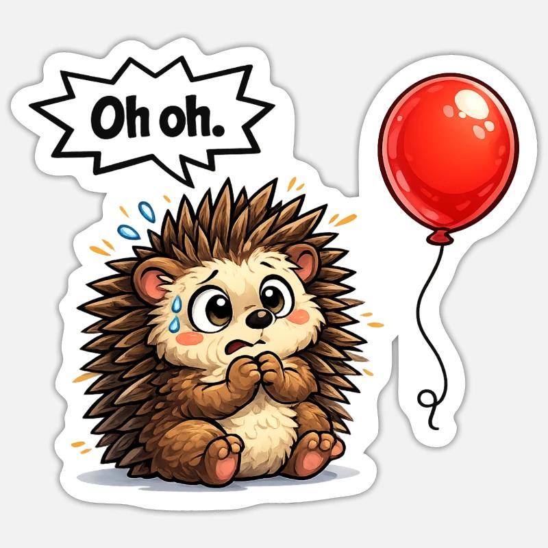 Süßer Igel Geschenk Idee mit Humor Sticker Größe S (10 x 10 cm)