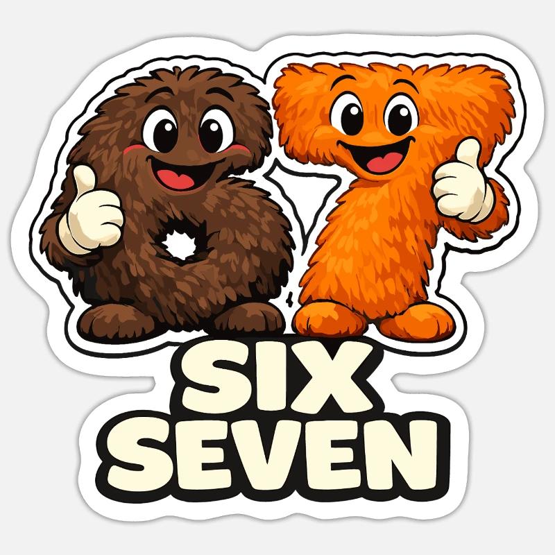 67 Six Seven Meme Monkey Viral Trend Sticker size S (10 x 10 cm)