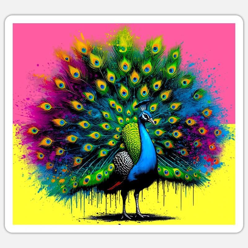 peacock - Sticker size S (10 x 10 cm) - white matte