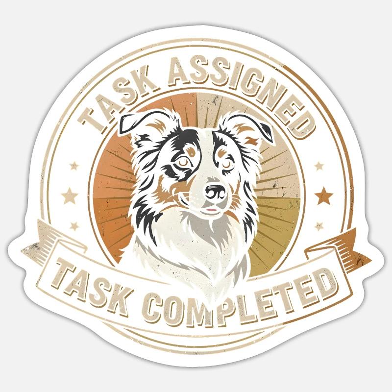 Task completed | Border Collie Badge Sticker size S (10 x 10 cm)