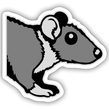 Ratte Vorderseite Halb Neugierig Lustig Nagetier - Sticker Größe S (10 x 10 cm) - Mattweiß - Vorne