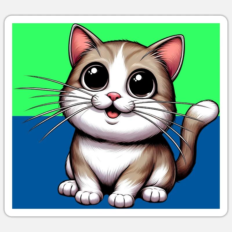 cat - Sticker size S (10 x 10 cm) - white matte