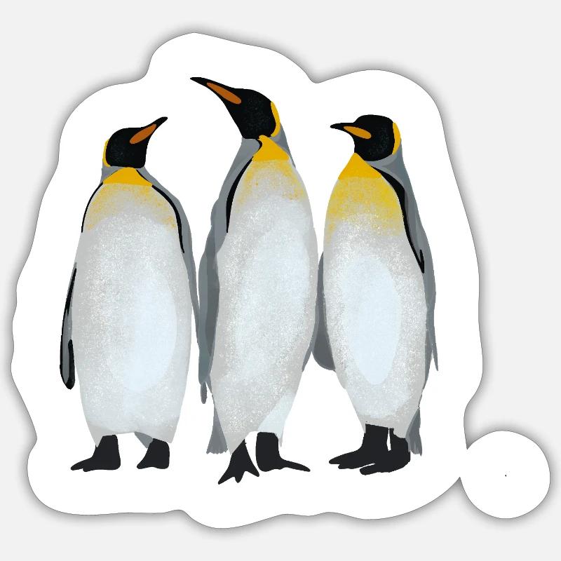 Three Penguins - Sticker size S (10 x 10 cm) - white matte