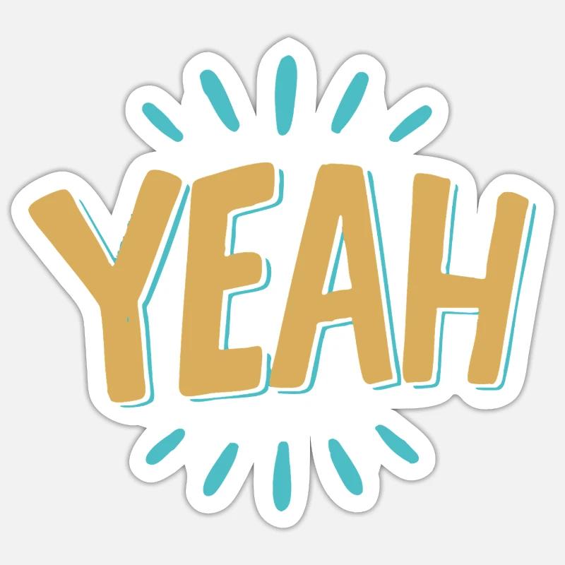 yes Burst Graphic Tee - Sticker size S (10 x 10 cm) - white matte