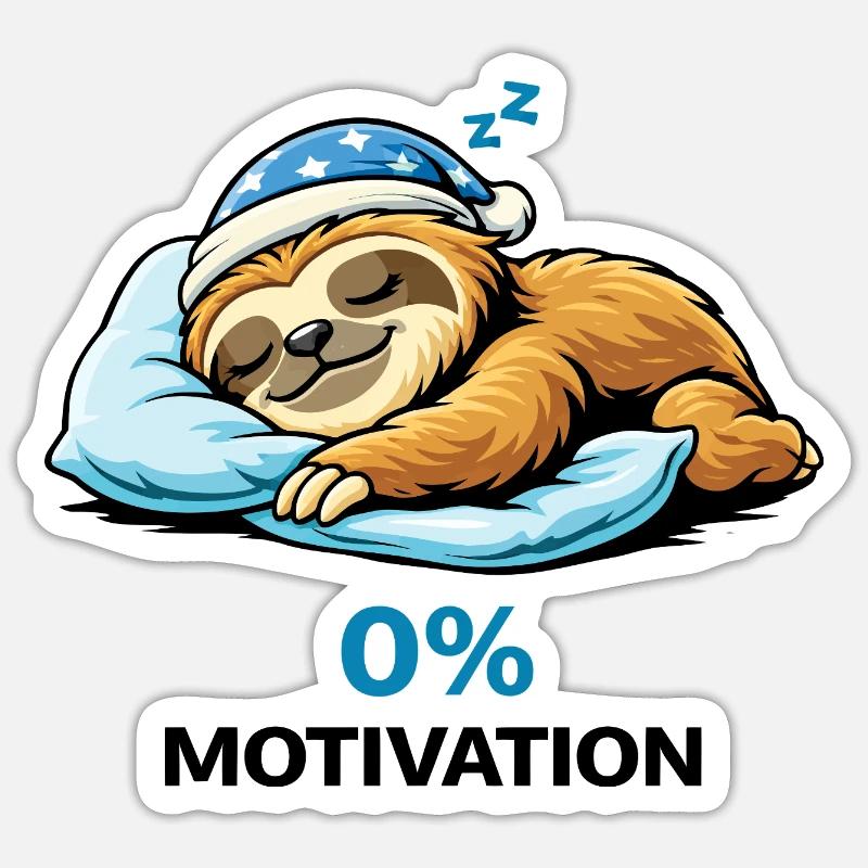Paresseux endormi à zéro pour cent Sticker taille S (10 x 10 cm)