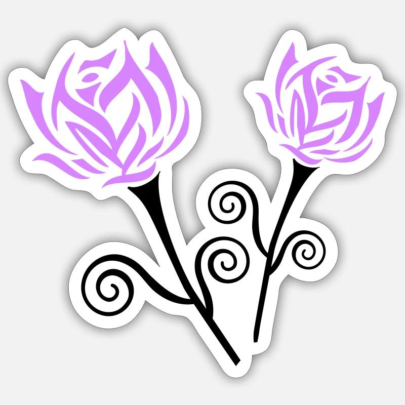 Roses - Sticker size S (10 x 10 cm) - white matte