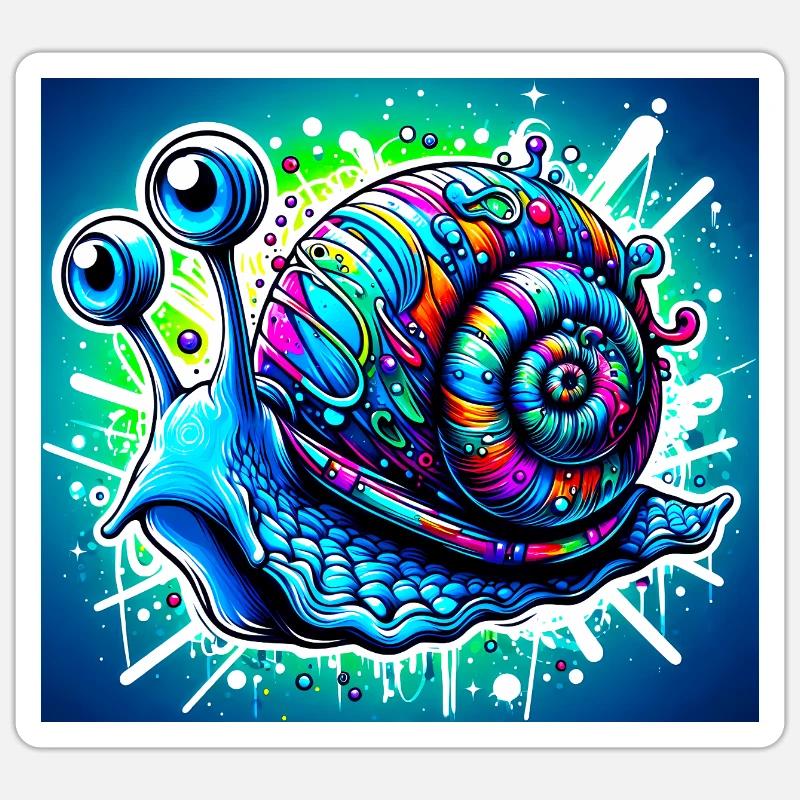 Escargot - Sticker taille S (10 x 10 cm) - blanc mat