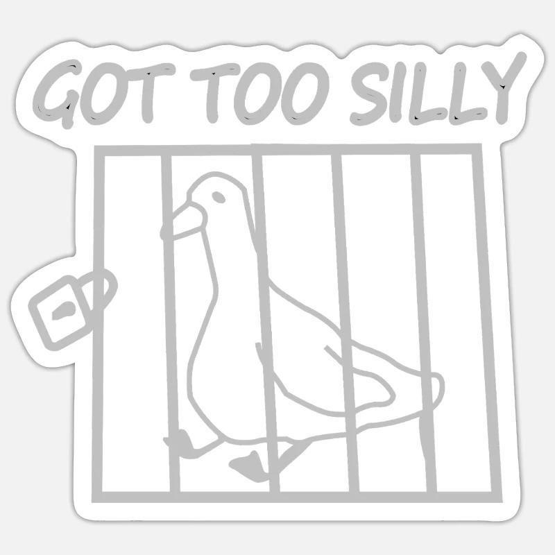 Taube im Käfig – So albern - Sticker Größe S (10 x 10 cm) - Mattweiß