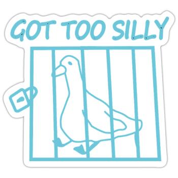 Vogel im Käfig mit dem Text Wurde zu dumm - Sticker Größe S (10 x 10 cm) - Mattweiß - Vorne