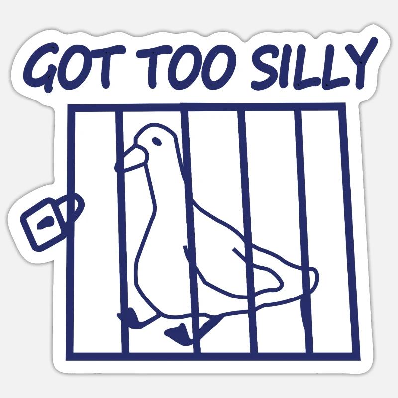 Vogel im Käfig wurde zu albern Sticker Größe S (10 x 10 cm)